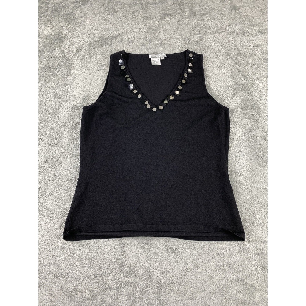 Alberto Makali Womens Tank Top Medium Black Sleeveless Viscose Nylon A3